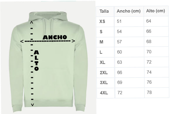 Talla sudadera adultos