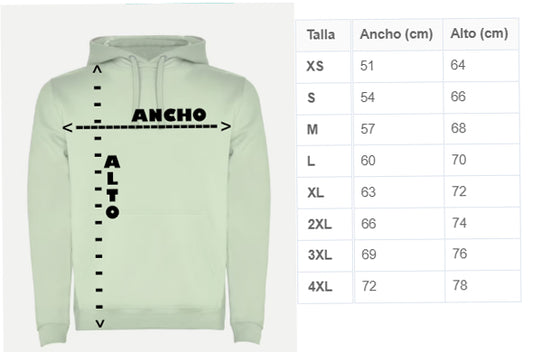 Talla sudadera adultos