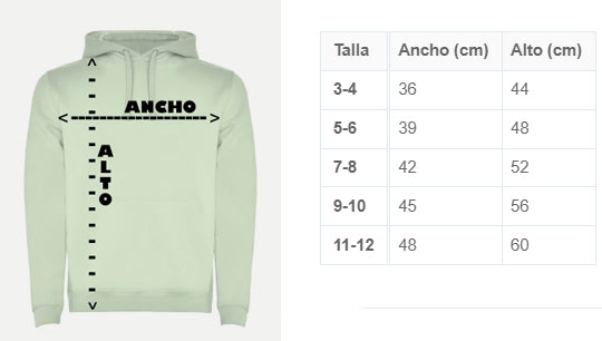 Talla sudadera niños